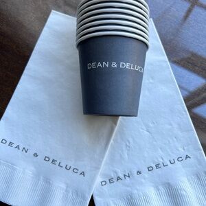 Dean & Deluca Black Paper Cups and Napkins Set